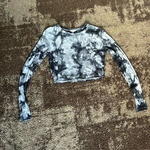 Dark grey tie dye crop top